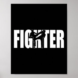 Poster Lutador Mma Kickboxing Muay Thai Arte Marcial Mist