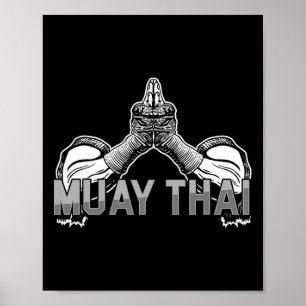 Poster Lutador Muay Thai Esportes Mma Artes Marciais Tail