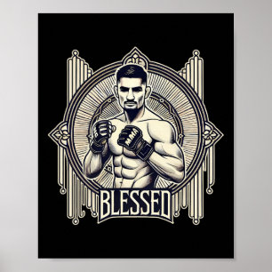 Poster Lutadora de Cage de Boxe Muay Thai Kickboxing Mma