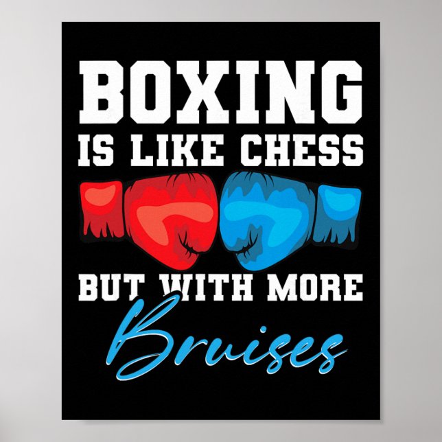 Poster Lutando Boxe Punching Kickboxing G Luvas Boxer F (Frente)