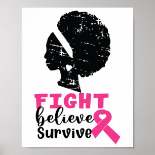 Poster Lutar Acreditem Sobreviverem Negras Cancer G