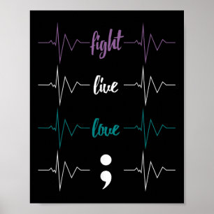 Poster Lutar Ao Vivo Com Amor, Suicídio Suicida-Se Em Awa