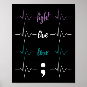 Poster Lutar Ao Vivo Com Amor, Suicídio Suicida-Se Em Awa
