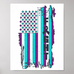 Poster Lutar Bandeira Americana Prevenção Suicídio Consci