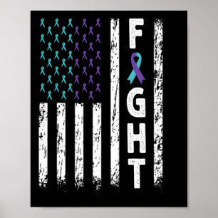 Poster Lutar contra a bandeira dos Estados Unidos - Rótul