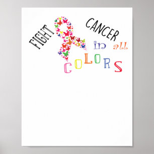 Poster Lutar Contra O Cancer Em Todas As Cores Sensibiliz
