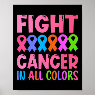 Poster Lutar Contra O Cancer Em Todos Os Canceres De Fita