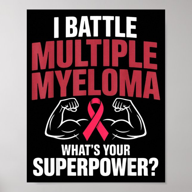 Poster Lutar contra o mieloma múltiplo superpoder lutador (Frente)