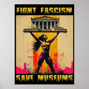 Poster Lutar contra os museus salvadores fascistas