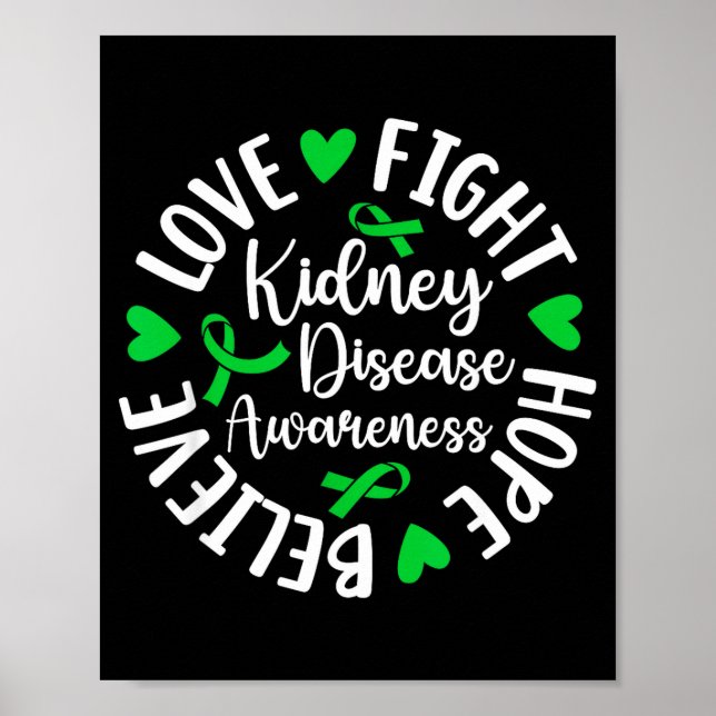 Poster Lutar esperança doença renal conscientização doenç (Frente)