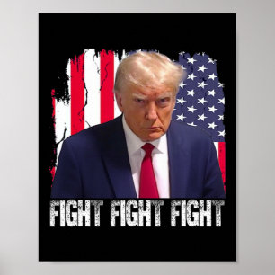 Poster Lutar Lutar Lutar Bandeira Americana Donald Trump