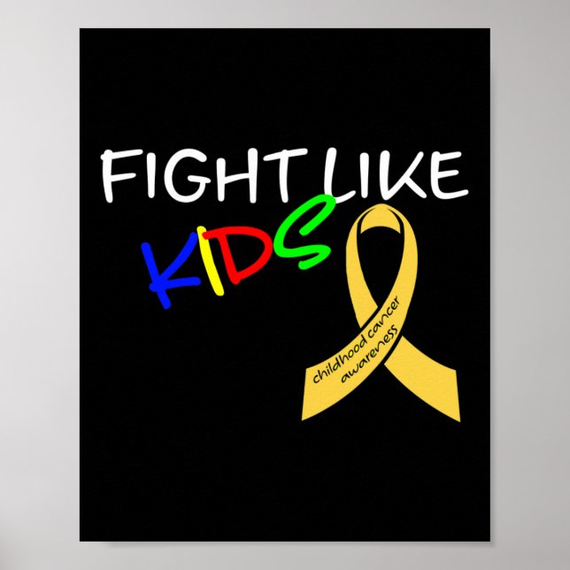 Poster Lute Como Crianças Mês de Conscientização do Cânce (Frente)