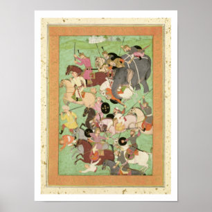 Pôster Lute entre as forças de Irã e Turan, illus