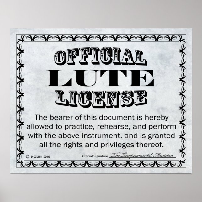 Poster Lute License (Frente)