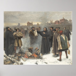 Pôster Luther Queima o Touro Papal