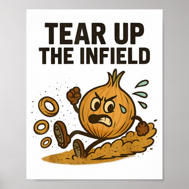 Poster Luvas de Beisebol de Campo Interno de Argolas de C (Frente)
