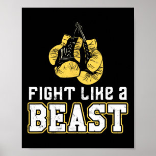 Poster Luvas de Boxe Boxe Tailandês Muay Thai Kickboxing