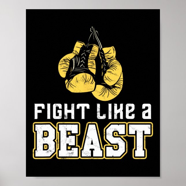 Poster Luvas de Boxe Boxe Tailandês Muay Thai Kickboxing  (Frente)