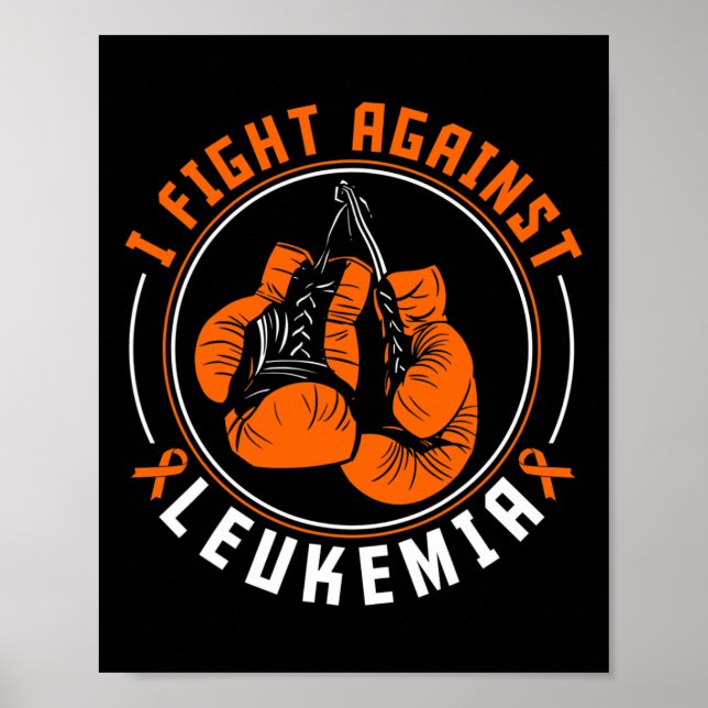 Poster Luvas de Boxe de Apoio à Conscientização da Leucem (Frente)
