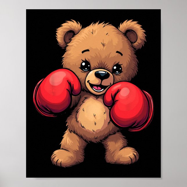 Poster Luvas de boxe de Urso Bonito (Frente)