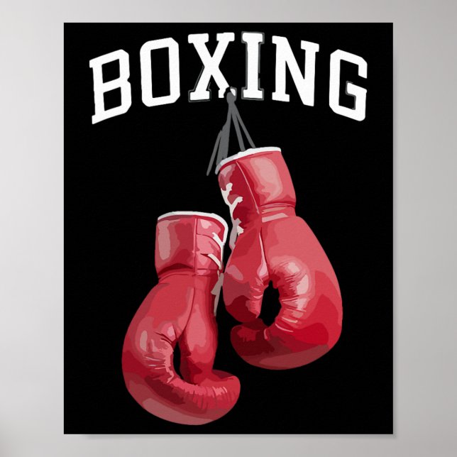 Poster Luvas de Boxe Destacadas Amante de Boxe Kickboxing (Frente)