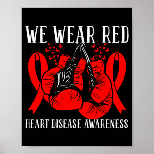 Poster Luvas de Boxe Fita Nós Usamos Vermelho Doença Card
