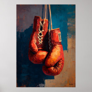 Poster Luvas de Boxe Impressionista Modernas Força