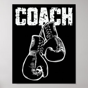 Poster Luvas de Boxe Retro Kickboxing Treinador de Boxe