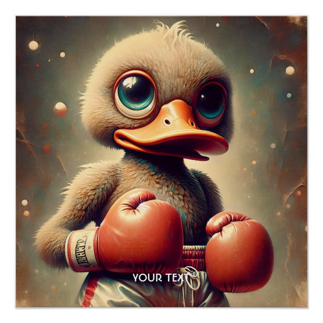 Pôster Luvas de Boxing de Pato Bonito Fantasy (Frente)