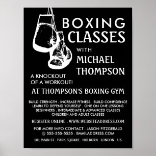 Poster Luvas de Boxing Pretas e Brancas, Anúncio de Class