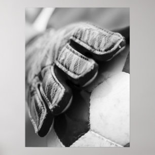 Poster Luvas de Goleiro de Futebol Retrato Close Up
