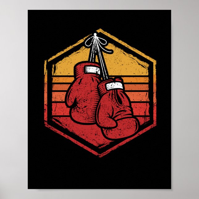 Poster Luvas Retro Boxing Boxer (Frente)