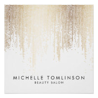 Luxe Faux Dourado Confetti Rain Beauty Salon