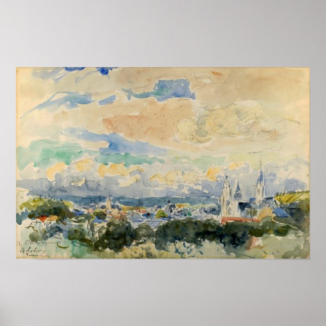 Poster Luxemburgo - Esboço De Uma Aldeia De 1915 (Frente)