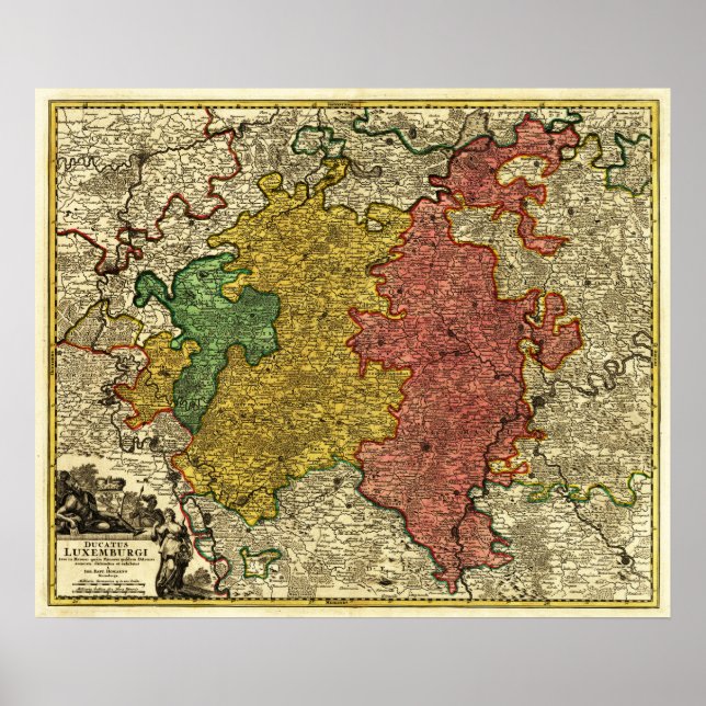 Poster Luxemburgo- Mapa PanorâmicoLuxemburgo (Frente)