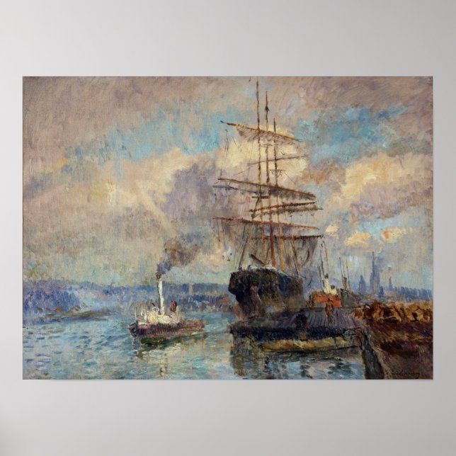 Poster Luxemburgo - No Porto De Rouen (Frente)