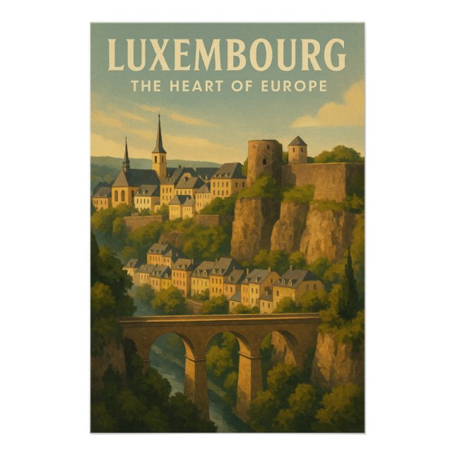 Pôster Luxemburgo – O Coração da Europa (Frente)