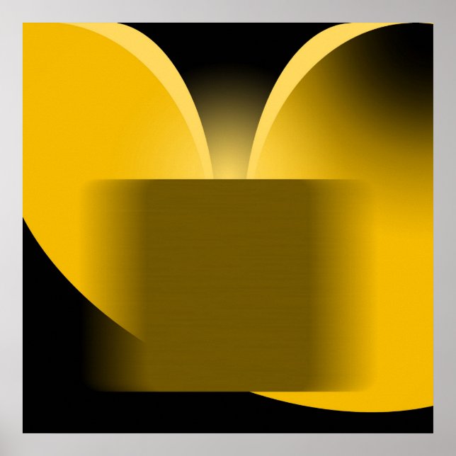 Pôster Luxo abstrato amarelo com AP0004 preto (Frente)