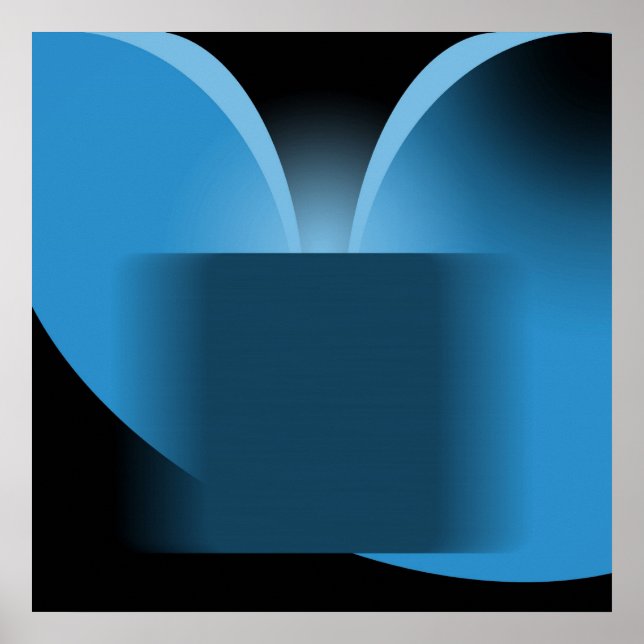 Poster Luxo abstrato azul com AP0004 preto (Frente)