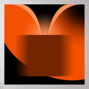 Pôster Luxo alaranjado abstrato com AP0004 preto