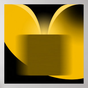 Pôster Luxo amarelo abstrato com AP0004 preto