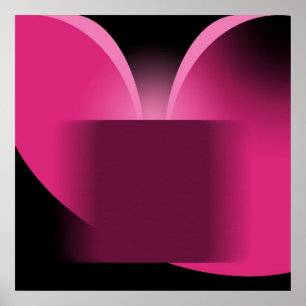 Poster Luxo cor-de-rosa abstrato com AP0004 preto