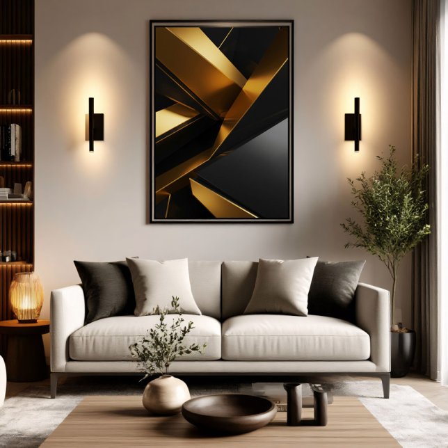 Poster Luxo Design Metálico Moderno para Parede 3D (Criador carregado)