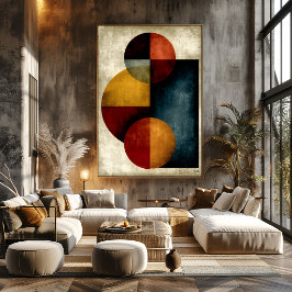 Poster Luxo Silencioso Abstrato Geométrico Orbital Japonê