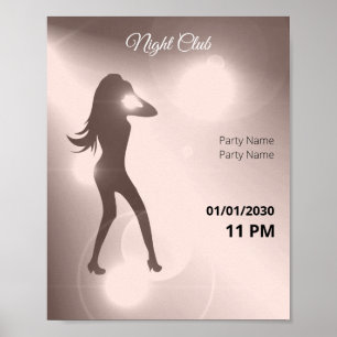 Poster Luxurioso Pinky Brilliant Dancing Girl Silhouette