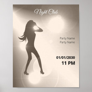 Poster Luxurioso Sandy Brilliant Dancing Girl Silhouette