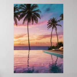 Poster Luxurious Golden Hour Wall Art - Ocean View Infini