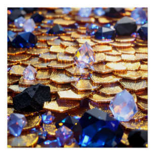 Pôster Luxury Fantasy Gemstone Abstrato