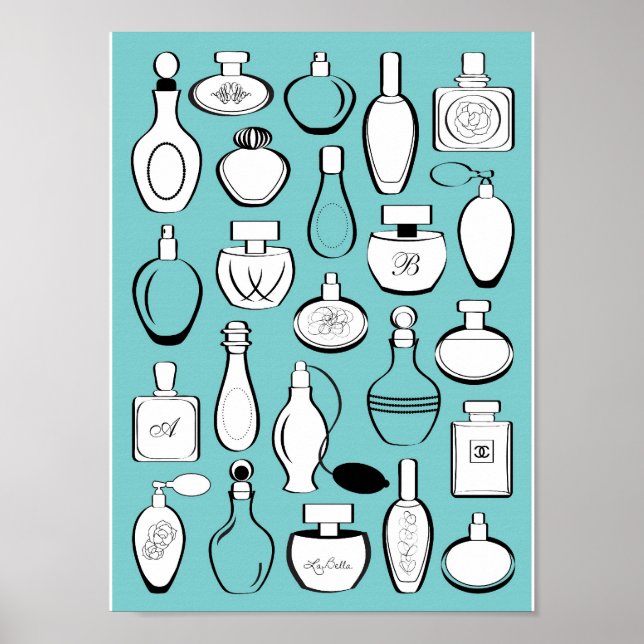 Pôster Luxury perfumes framed print - blue (Frente)