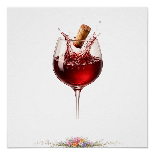 Pôster Luxury Wine Glass Splash Wall Art Poster (Frente)